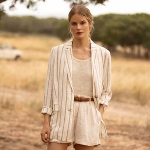 Rails - Mohave Stripe Flynn Blazer Jacket - Linen Blend - Size Medium